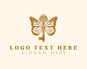 Elegant Butterfly Wings Key Logo