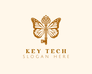 Elegant Butterfly Wings Key logo design