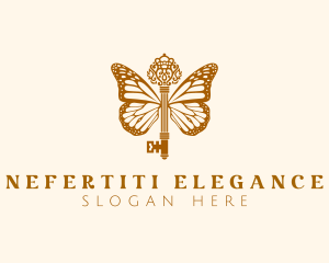 Elegant Butterfly Wings Key logo design