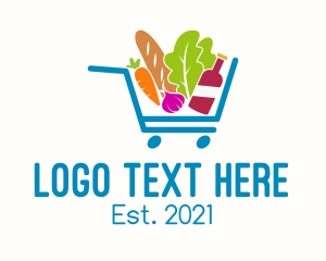 Mini Market - Grocery Food Cart logo design