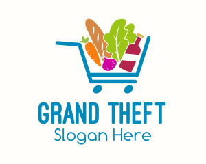 Grocery Food Cart Logo