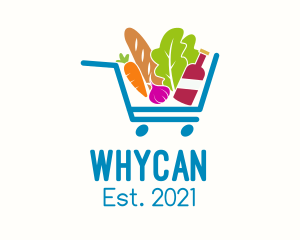 Pushcart - Grocery Food Cart logo design