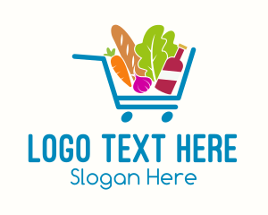 Grocery Food Cart Logo