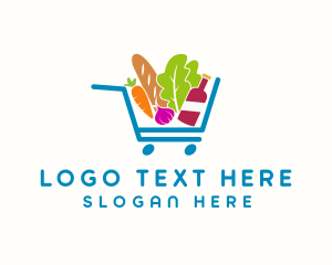 Food Supply - Grocery Food Cart logo design