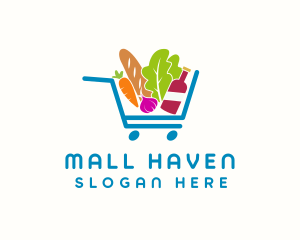 Grocery Food Cart logo design