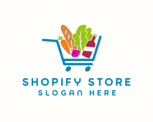 Grocery Food Cart logo design