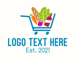 Food Store - Grocery Food Cart logo design