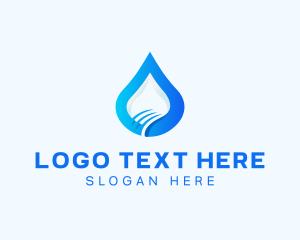 Water Supply - Gradient Aqua Droplet logo design