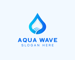 Aqua - Gradient Aqua Droplet logo design