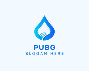 Liquid - Gradient Aqua Droplet logo design