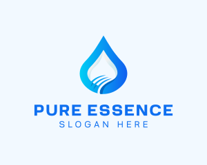 Pure - Gradient Aqua Droplet logo design