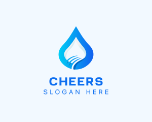 H2o - Gradient Aqua Droplet logo design