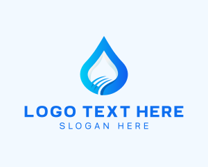 Aqua - Gradient Aqua Droplet logo design