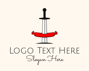 Dagger - Sausage Sword Diner logo design