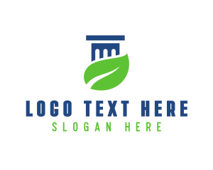 Leaf - Eco Leaf Pillar logo design