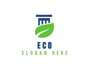 Eco Leaf Pillar logo design