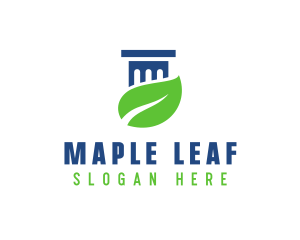 Eco Leaf Pillar logo design