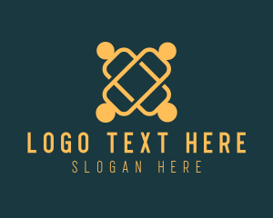Meeting - People Organization Letter X logo design