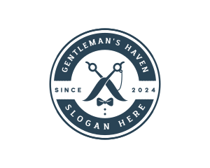 Gentleman Barber Scissors logo design