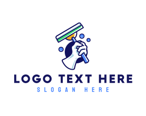 Sanitary - Cleaning Glove Squeegee logo design