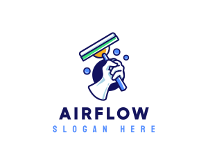 Cleaning Glove Squeegee logo design