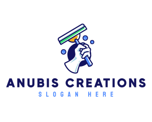 Cleaning Glove Squeegee logo design