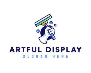 Cleaning Glove Squeegee logo design