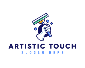 Cleaning Glove Squeegee logo design