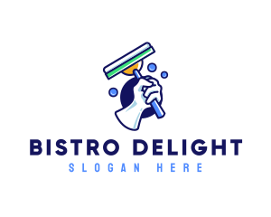 Cleaning Glove Squeegee logo design