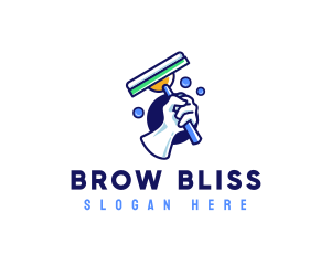 Cleaning Glove Squeegee logo design