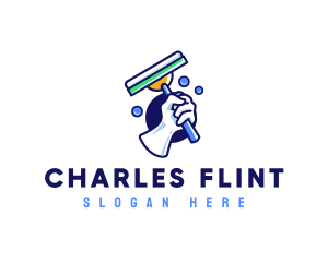 Cleaning Glove Squeegee logo design