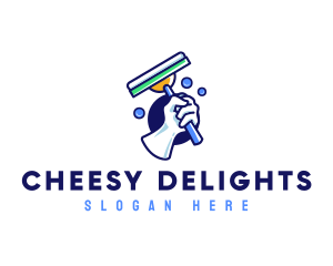 Cleaning Glove Squeegee logo design