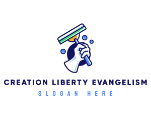 Cleaning Glove Squeegee logo design