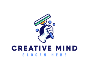 Cleaning Glove Squeegee logo design