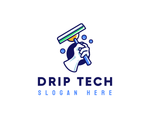 Cleaning Glove Squeegee logo design