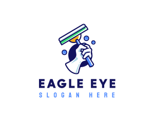 Cleaning Glove Squeegee logo design