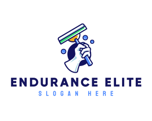 Cleaning Glove Squeegee logo design