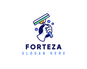 Cleaning Glove Squeegee logo design