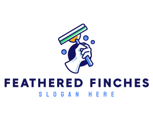 Cleaning Glove Squeegee logo design