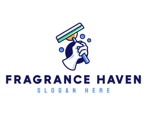 Cleaning Glove Squeegee logo design