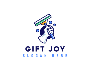 Cleaning Glove Squeegee logo design