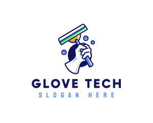 Cleaning Glove Squeegee logo design