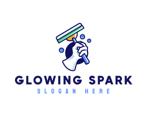 Cleaning Glove Squeegee logo design