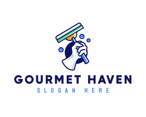 Cleaning Glove Squeegee logo design