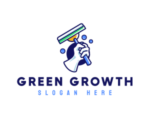 Cleaning Glove Squeegee logo design