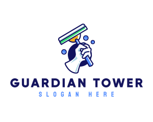 Cleaning Glove Squeegee logo design