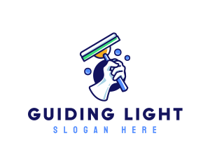 Cleaning Glove Squeegee logo design