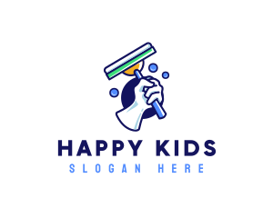 Cleaning Glove Squeegee logo design