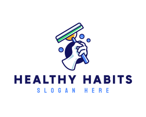 Cleaning Glove Squeegee logo design