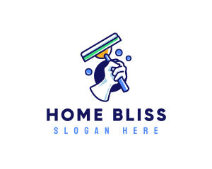 Cleaning Glove Squeegee logo design